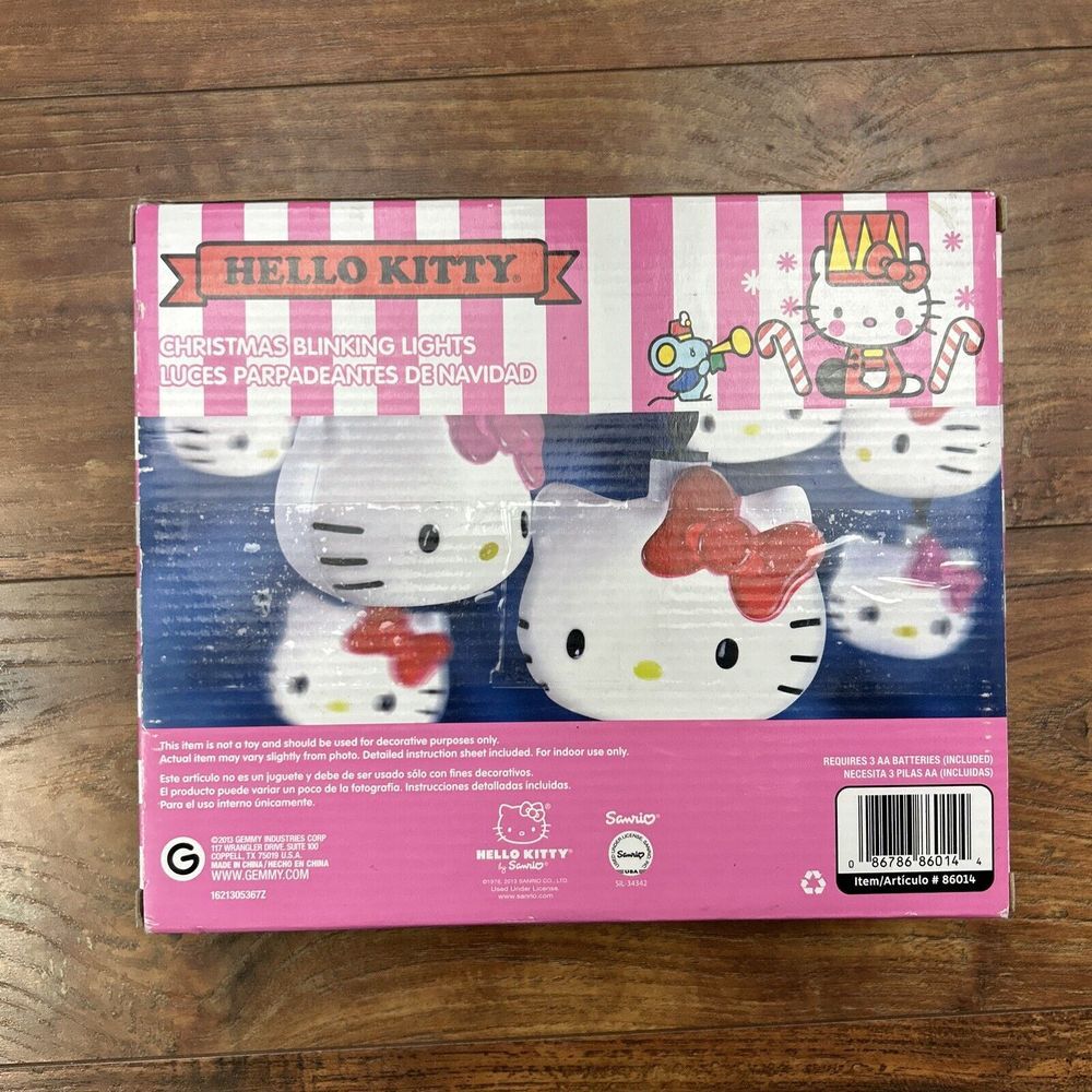 New Gemmy Retro Hello Kitty Christmas‎ Blinking Lights Plastic Blowmold Like - Picture 5 of 8